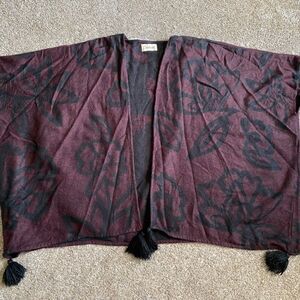 Cleobella Sevigny Capelet Sweater Poncho Open Front Tassels Womens One Size